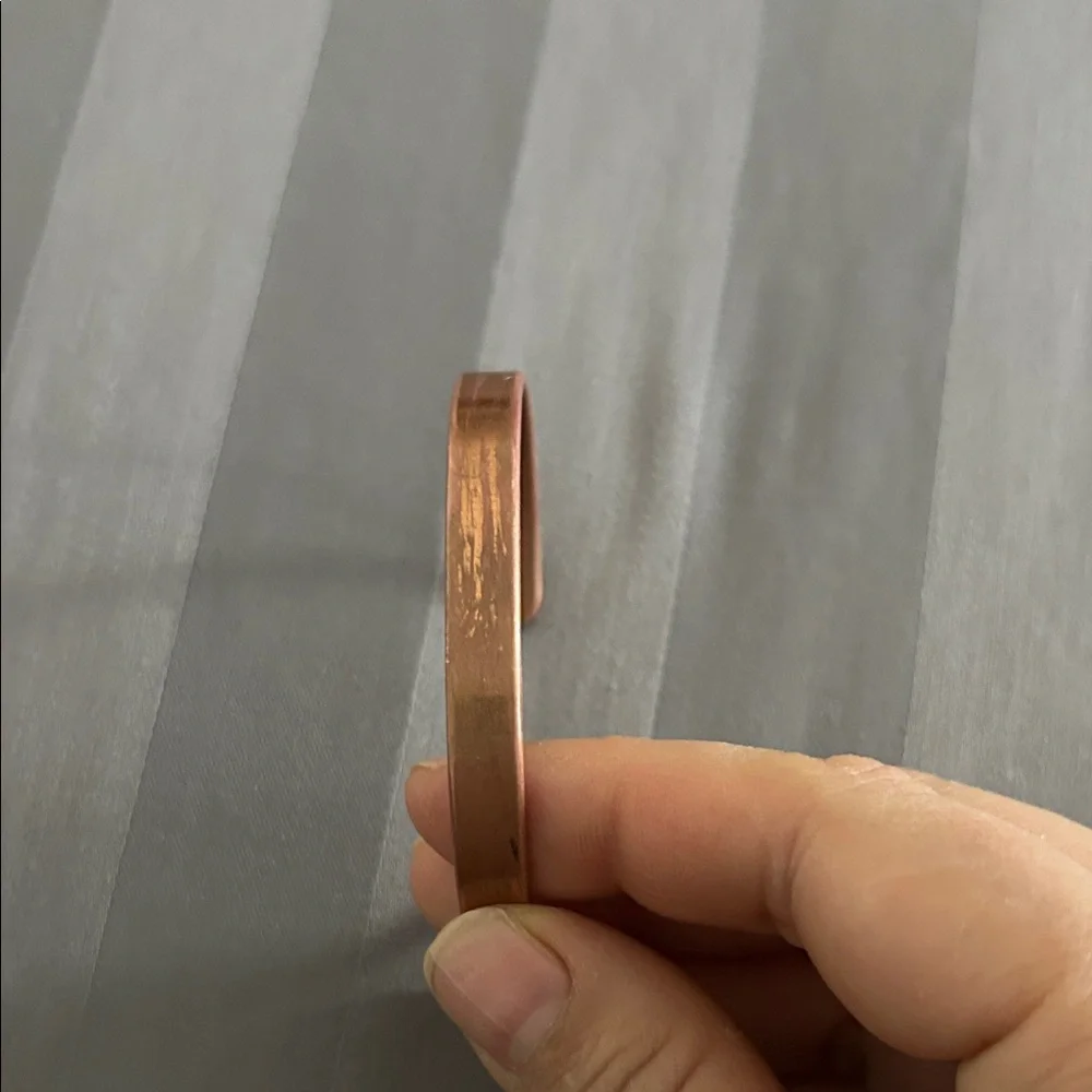 Men's Minimal Copper Open Cuff Bracelet - Brown